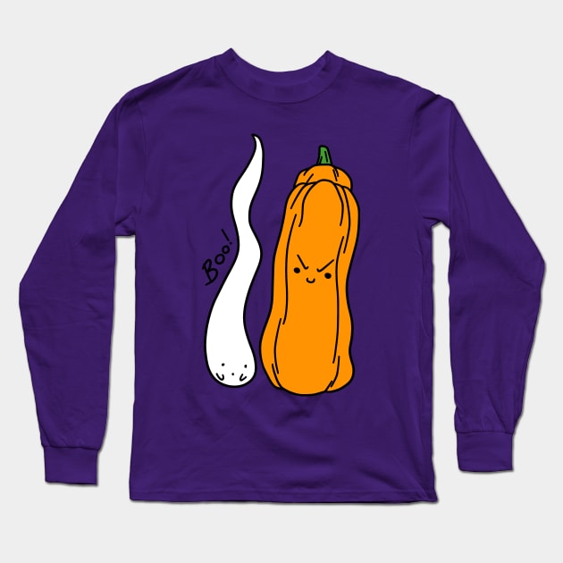 Long Ghost and Long Pumpkin Long Sleeve T-Shirt by saradaboru